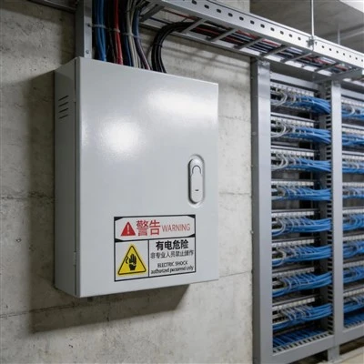 Metalowa skrzynka rozdzielcza montowana na obudowie elektrycznej